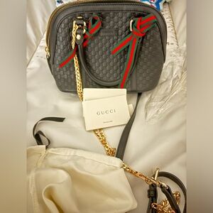 Authentic micro guccissima leather converterble dome bag